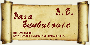 Maša Bunbulović vizit kartica